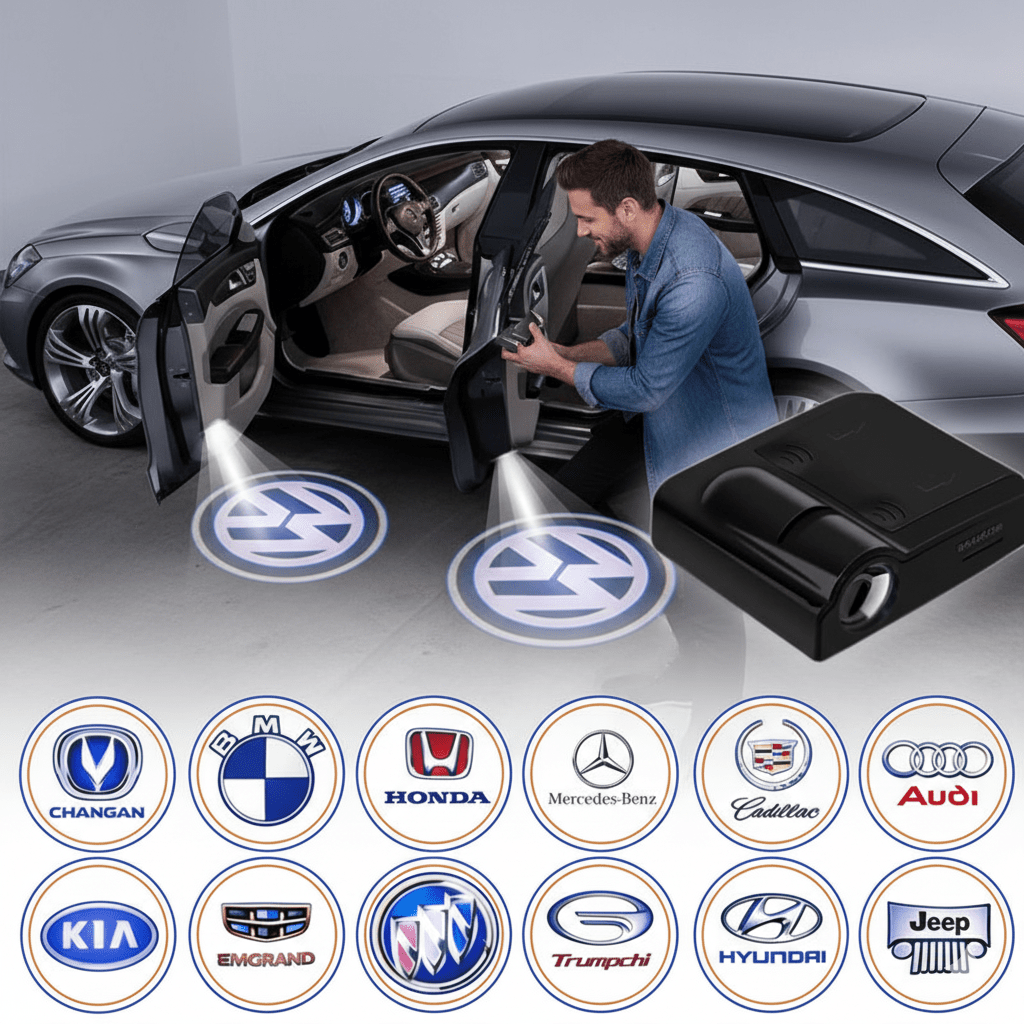 LumiDoor – Wireless LED Car Door Projector Light with Custom Logos