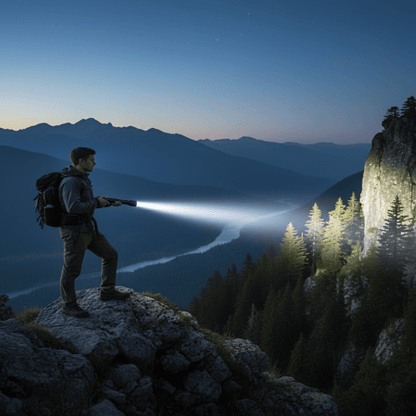 LUMATRON – Powerful LED Flashlight with 100000 Lumens, USB Charging & Waterproof Zoom Design