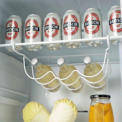 ROLLRACK – Space-saving rolling bottle holder for refrigerator shelves