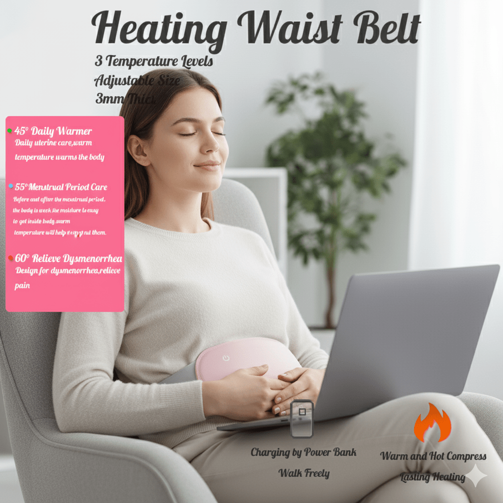 Relaxheat - Electric abdominal heater with vibration function for pain relief