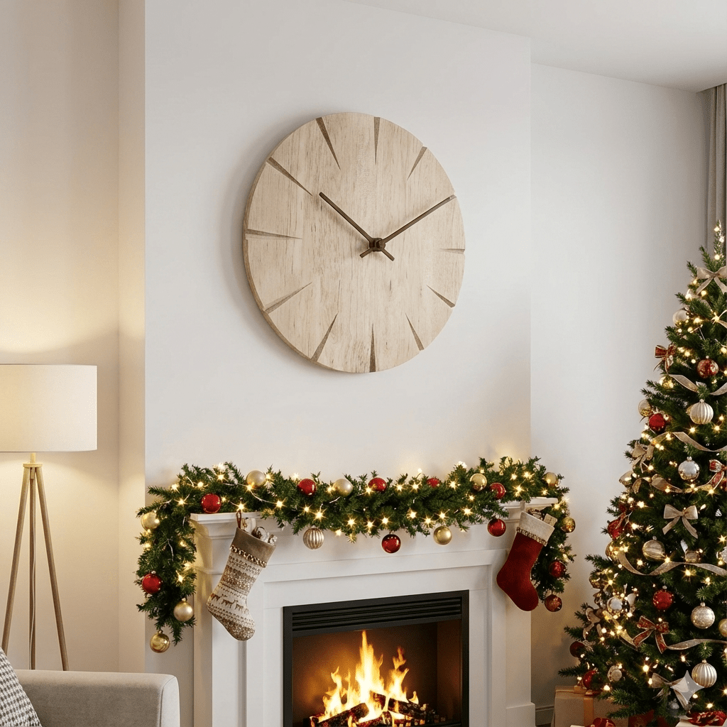 EASETIME – Elegant Wall Clock Made of Solid Wood with Pendulum Mechanism