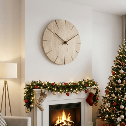 EASETIME – Elegant Wall Clock Made of Solid Wood with Pendulum Mechanism