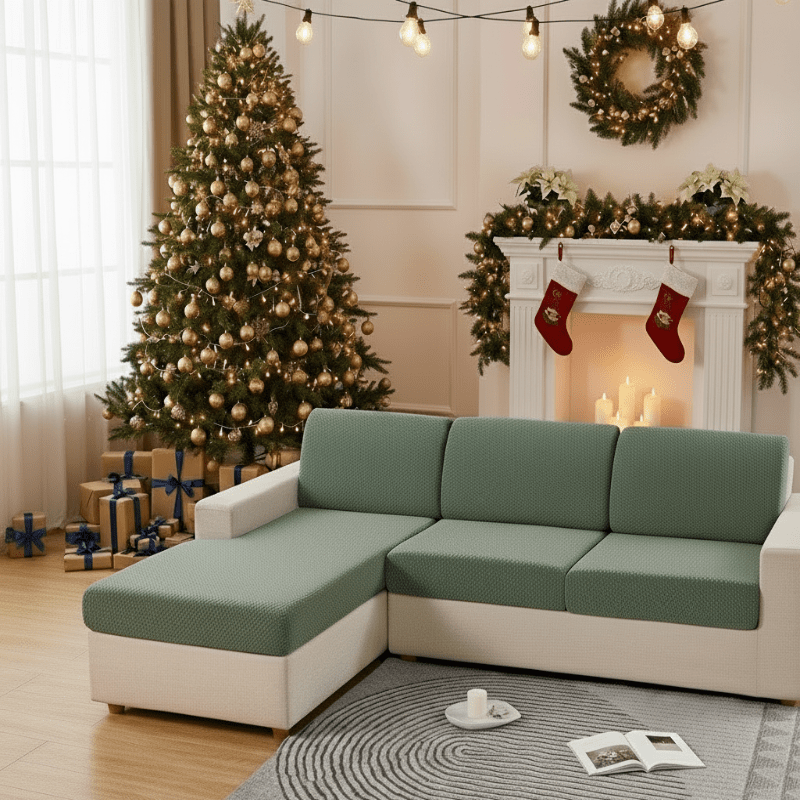 JACQUARDFIT – Elastic jacquard sofa cover for seat cushions & all-around protection