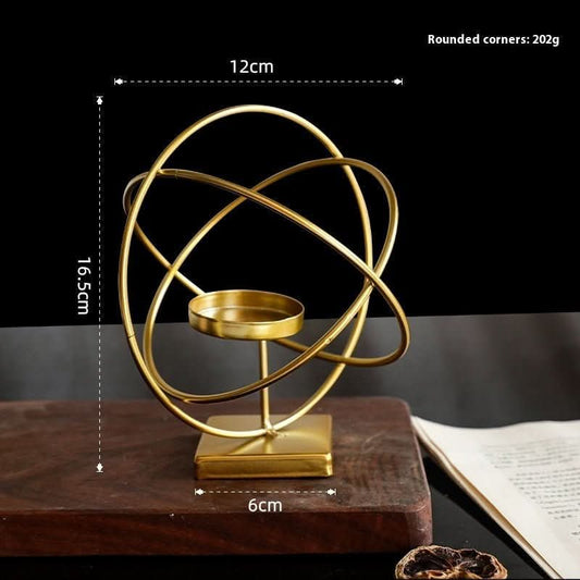 Aurelios Golden Candle Holder | Elegant Metal Candle Stand for Living and Dining Table Decoration
