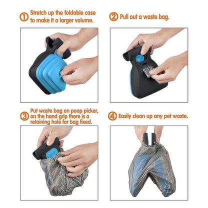 SCOOPIMATE – Portable Dog Poop Scooper with Clip & Adjustable Grabber