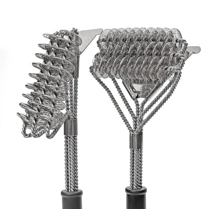 GrillMaster bristle-free BBQ brush - Safe stainless steel barbecue cleaner