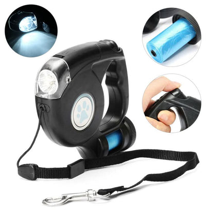 BRIGHTSTRIDE – LED Dog Leash with Integrated Flashlight for Safe Walks