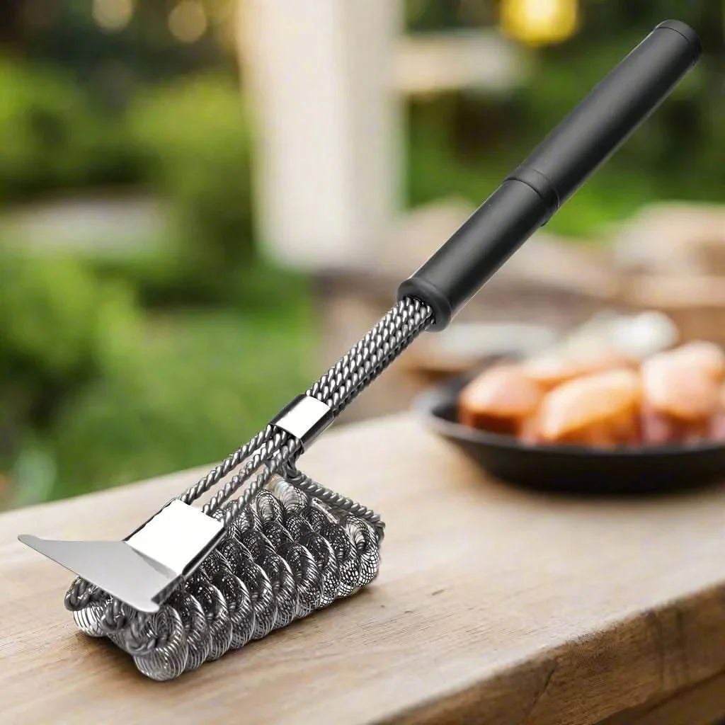 GrillMaster bristle-free BBQ brush - Safe stainless steel barbecue cleaner
