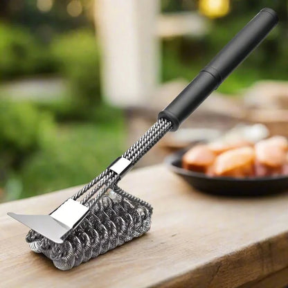 GrillMaster bristle-free BBQ brush - Safe stainless steel barbecue cleaner