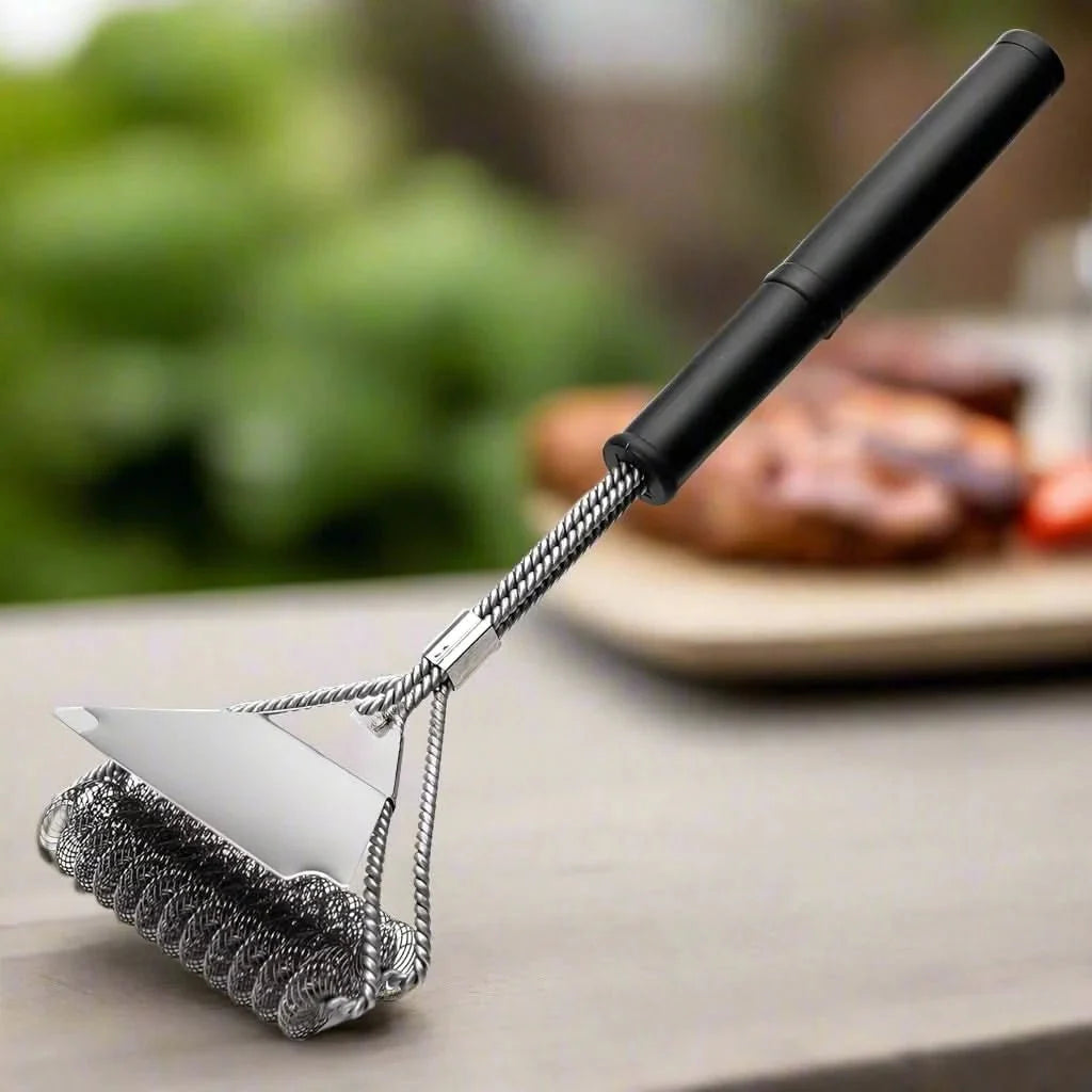 GrillMaster bristle-free BBQ brush - Safe stainless steel barbecue cleaner