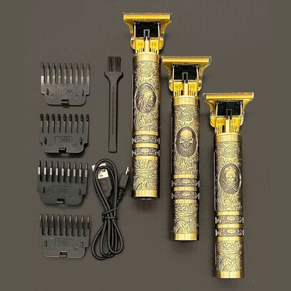 Skulltrim - Vintage beard trimmer with battery & precision cut for beard & hair