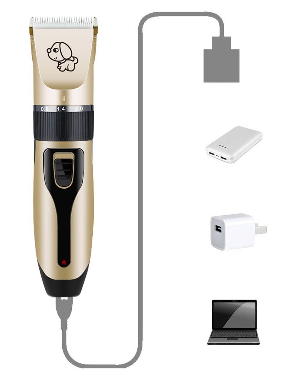 PETTS GROOMER - Professional dog trimmer with brush for all coat types