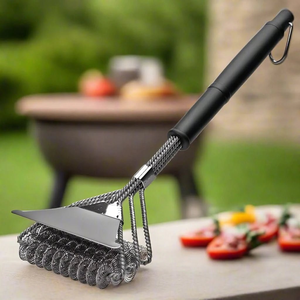GrillMaster bristle-free BBQ brush - Safe stainless steel barbecue cleaner