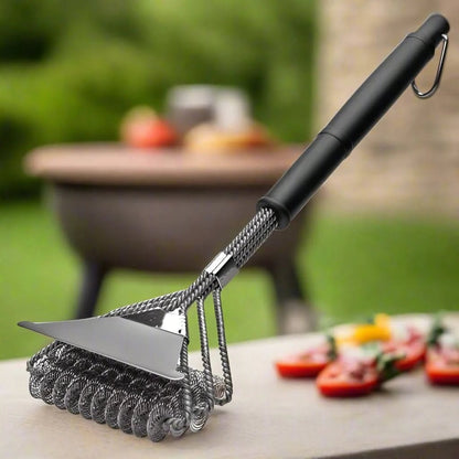 GrillMaster bristle-free BBQ brush - Safe stainless steel barbecue cleaner