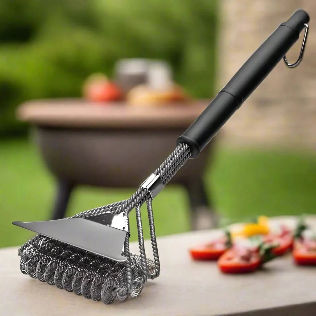GrillMaster bristle-free BBQ brush - Safe stainless steel barbecue cleaner