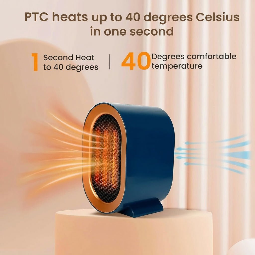 WARMFLOW – Mini electric heater with ceramic fan and energy-saving room heat