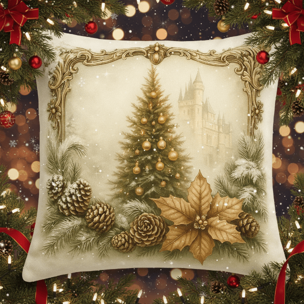SNOWBOW – Festive velvet cushion covers with vintage Christmas motifs