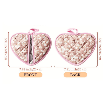 WARMHEART – Heat-resistant heart-shaped pot holders in floral vintage design