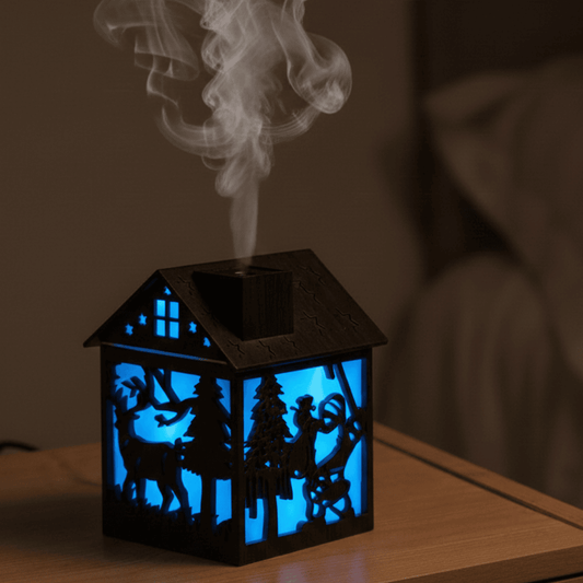CABINMIST – Wooden House Aromatherapy Humidifier 240 ml with Night Light