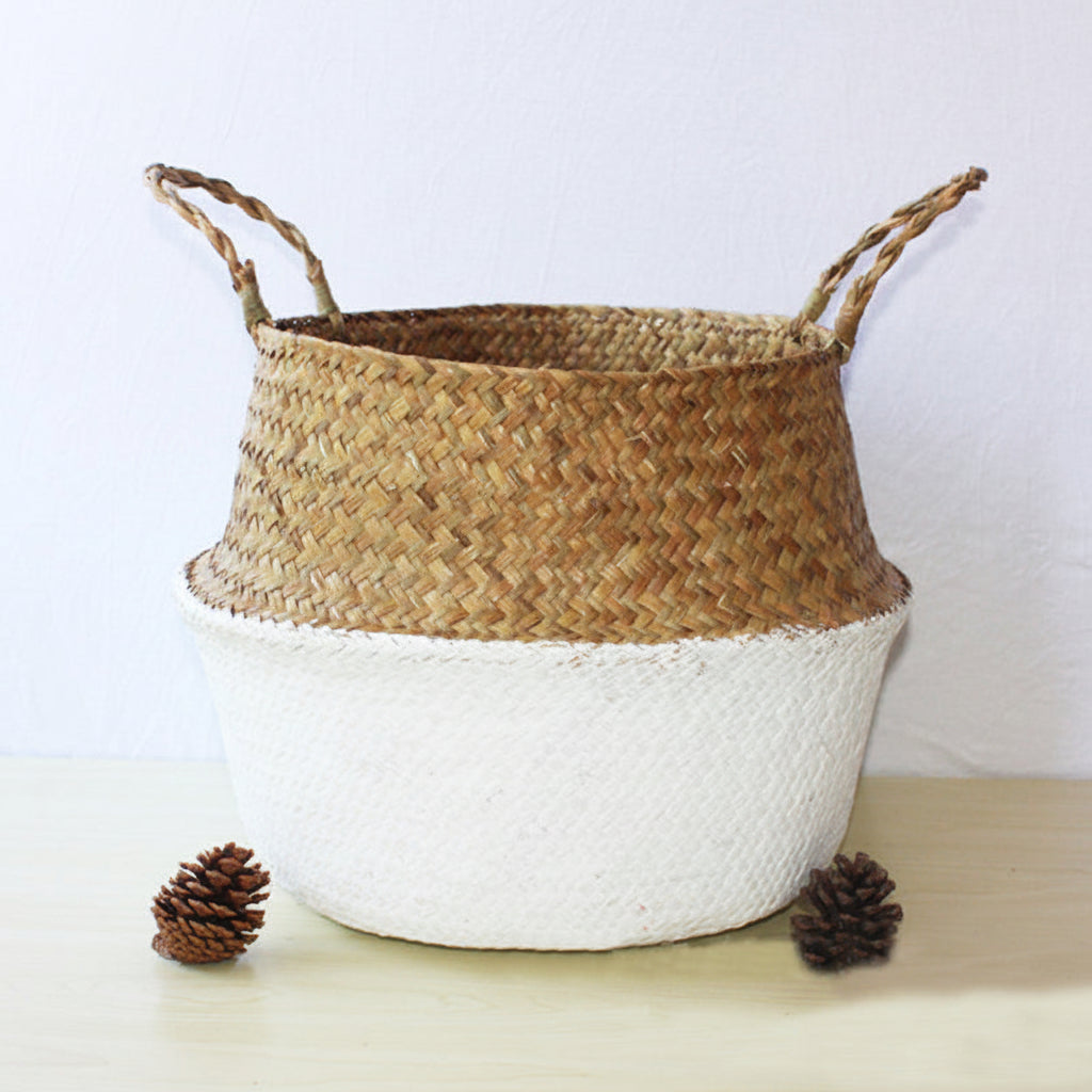 RUSTICZEN – Handmade Bamboo Willow Basket Foldable Storage as Plant Basket for Home