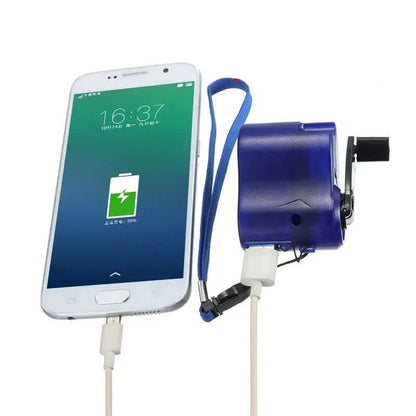 CRANKCHARGE – Portable Hand Crank Emergency Charger with USB & LED