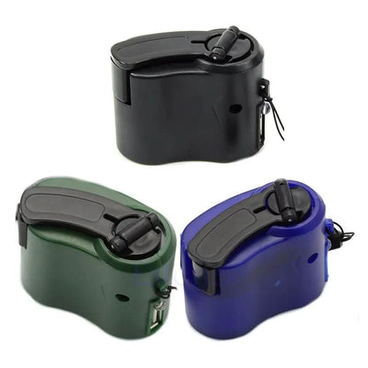 CRANKCHARGE – Portable Hand Crank Emergency Charger with USB & LED