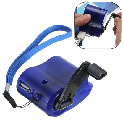 CRANKCHARGE – Portable Hand Crank Emergency Charger with USB & LED