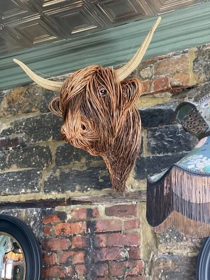 Highland Art – Rustic Cow Head Wall Decoration for a Unique Home
