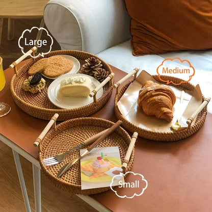 LANDKORB – Handwoven Rattan Tray & Storage Basket with Lid