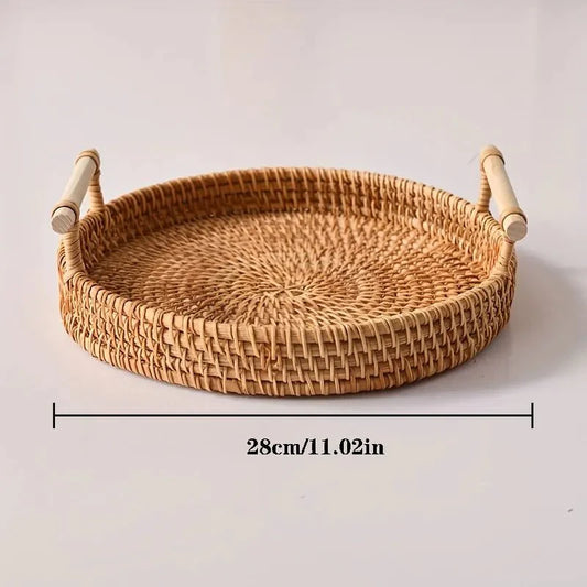 LANDKORB – Handwoven Rattan Tray & Storage Basket with Lid