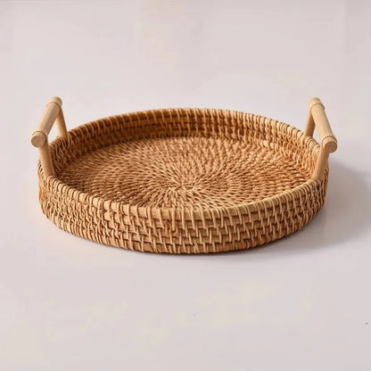 LANDKORB – Handwoven Rattan Tray & Storage Basket with Lid