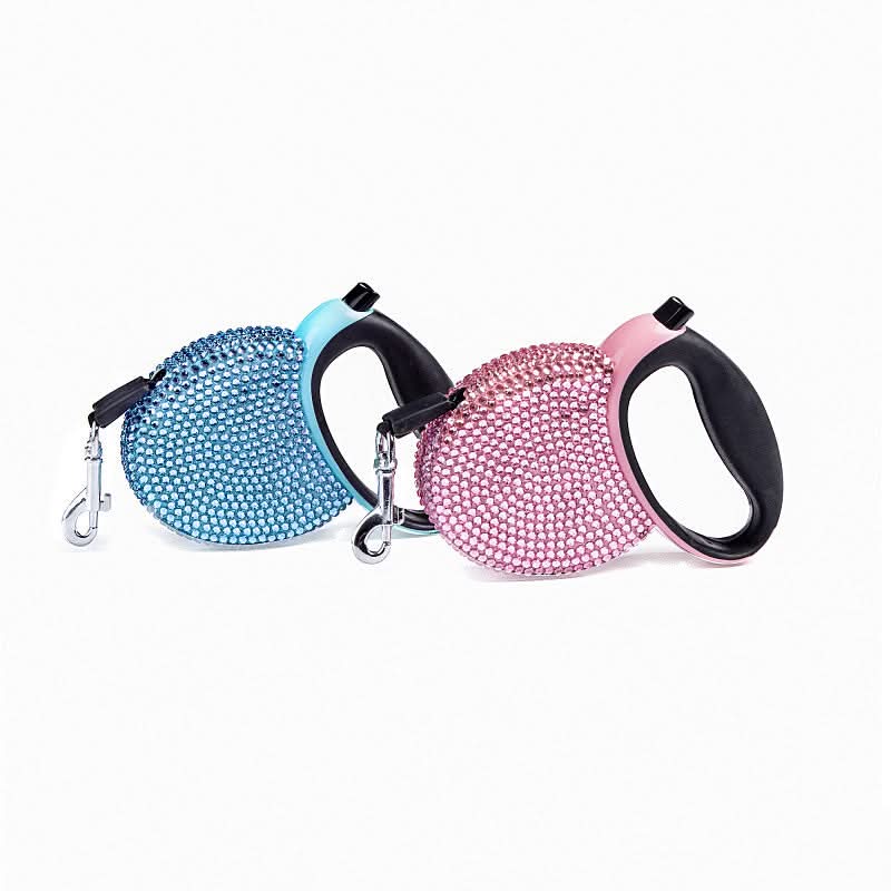 SPARKPAW – Luxury Retractable Leash with Rhinestones for Small Dogs & Cats
