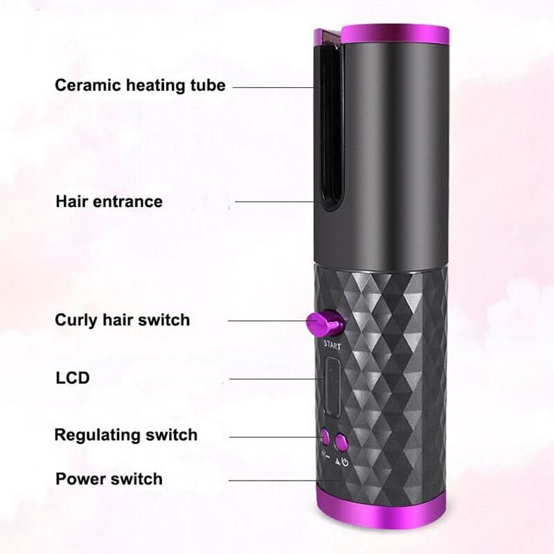 Cordless Hair Styler - Cordless curling iron for shiny & healthy curls