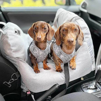 ComfyRide Dog Seat - Dog seat bed with safety belt & non-slip base for car & home