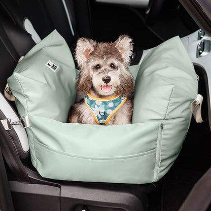 ComfyRide Dog Seat - Dog seat bed with safety belt & non-slip base for car & home