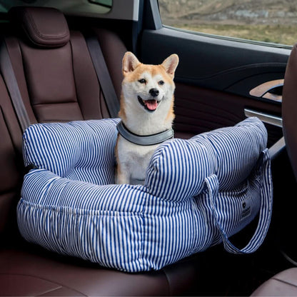 ComfyRide Dog Seat - Dog seat bed with safety belt & non-slip base for car & home
