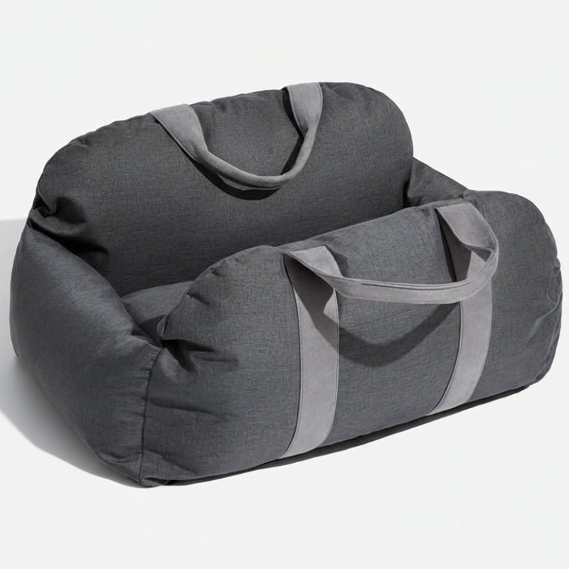 ComfyRide Dog Seat - Dog seat bed with safety belt & non-slip base for car & home