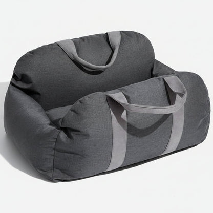 ComfyRide Dog Seat - Dog seat bed with safety belt & non-slip base for car & home