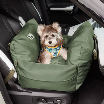 ComfyRide Dog Seat - Dog seat bed with safety belt & non-slip base for car & home