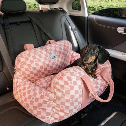 ComfyRide Dog Seat - Dog seat bed with safety belt & non-slip base for car & home