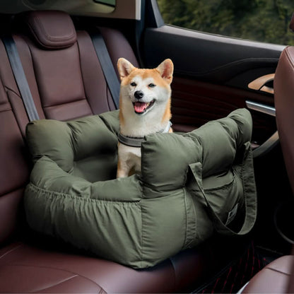 ComfyRide Dog Seat - Dog seat bed with safety belt & non-slip base for car & home