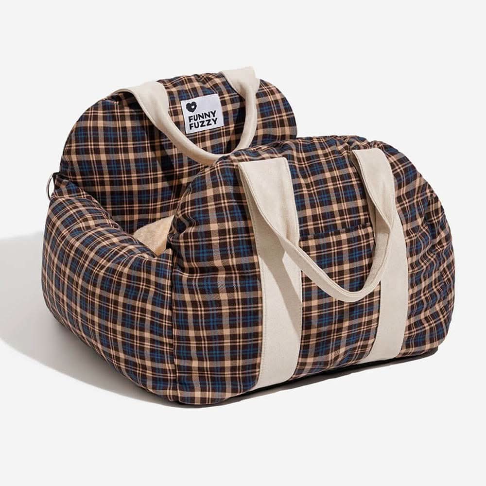 ComfyRide Dog Seat - Dog seat bed with safety belt & non-slip base for car & home