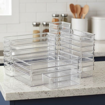 VESTRA iDESIGN Stackable Plastic Storage Bin – Kitchen Pantry Organizer (25 PCS)
