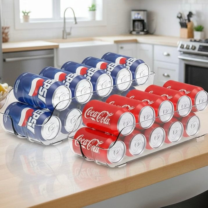 VESTRA Stackable Beverage Can Rack – Kitchen & Fridge Organizer