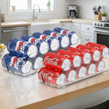 VESTRA Stackable Beverage Can Rack – Kitchen & Fridge Organizer