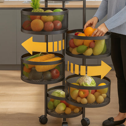VESTRA 360° Rotating Floor Shelf – Kitchen & Pantry Storage Organizer