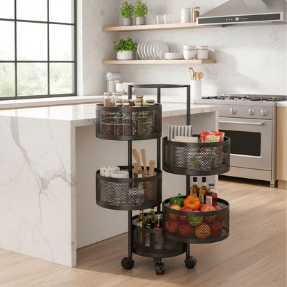 VESTRA 360° Rotating Floor Shelf – Kitchen & Pantry Storage Organizer