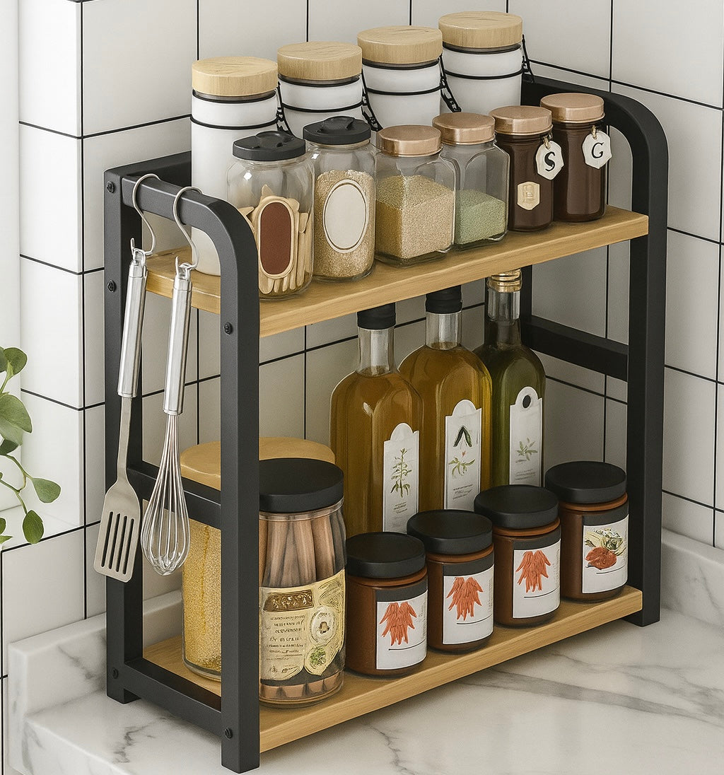 VESTRA Spice Organizer Rack – Kitchen Counter & Cabinet Storage