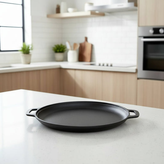 HEATSLAB – Non-stick Cast Iron Griddle Pan with Balanced Double Handles