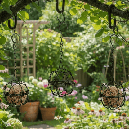 SUETLOCK – metal titmouse suet ball dispenser, squirrel-proof for outdoor feeding in the garden